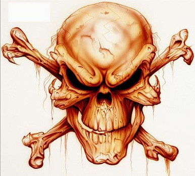 Skull and Bones Digital Color Decal