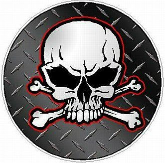 SKULL CIRCULAR FILLS Diamond plate Black
