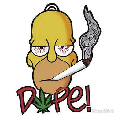 homer dope weed sticker