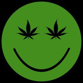 weed smiley face round sticker