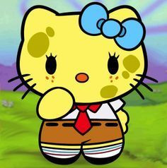 kat zombie sponge bob kitty square sticker
