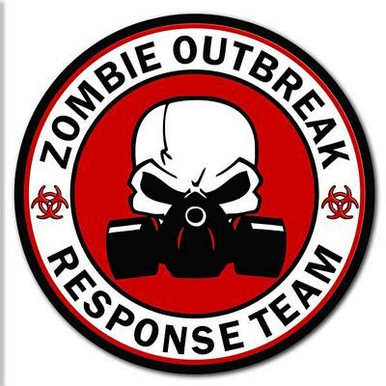 ZOMBIE RESPONSE STICKER as displayed 3
