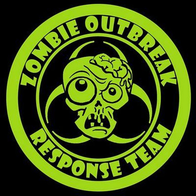 zombie outbreak response team hunter walking dead sticker