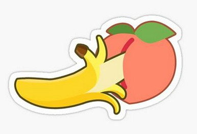 xxx banana fucking peach sticker