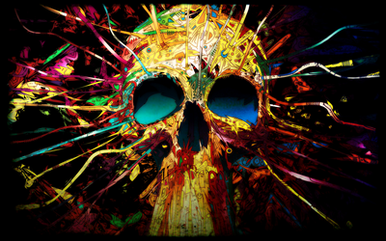 1 psychedelic skull sticker 2
