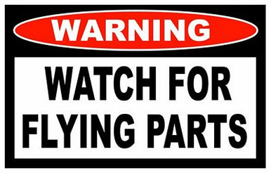 Flying Parts Funny Warning Sticker Set