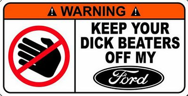Ford Funny Warning Sticker Set 1