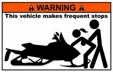 Snow Mobile Funny Warning Sticker Set 4