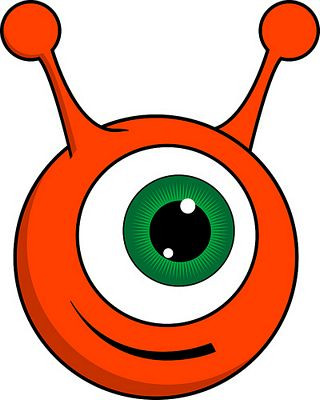 cute red alien head sticker