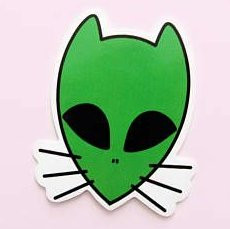 cute gay cat alien sticker