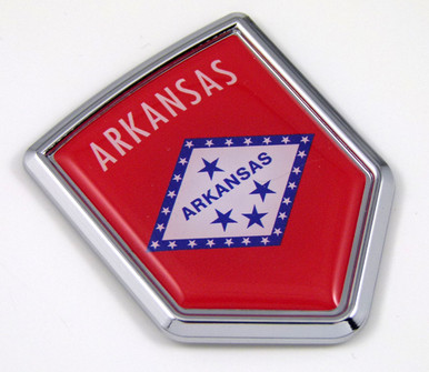 Arkansas US state flag domed chrome emblem car badge decal