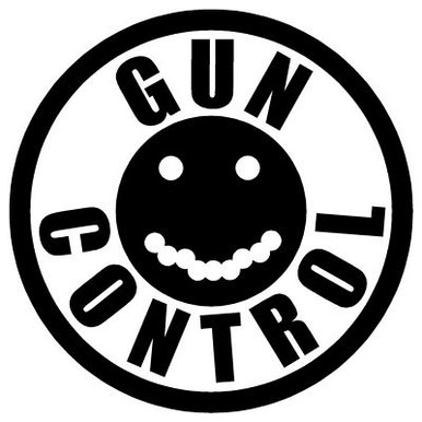 Gun Control round B&W sticker