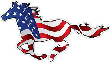 horse USA LEFT patriotic sticker