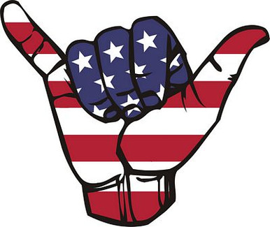 Shaka USA Flag Sticker