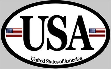 USA Euro Oval sticker 2