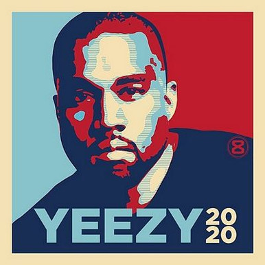 Kanye 2020 for President funny political sticker RWB 2