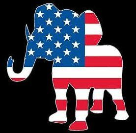 republican party ELEPHANT FLAG STICKER