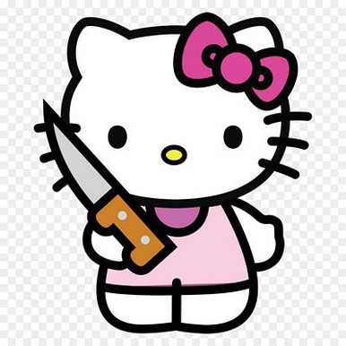 hello k knife sticker
