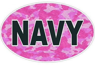 CAMO PINK OVAL NAVY DECALS