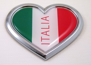 Italia Heart 3D Adhesive Chrome Emblem