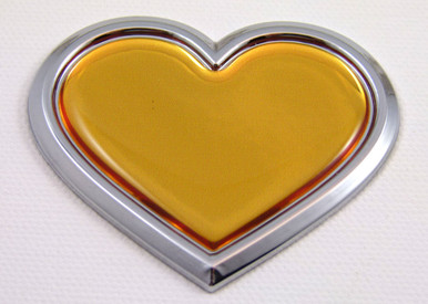 Gold Heart Chrome Auto Emblem