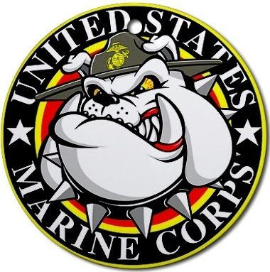 usmc bulldog circular sticker