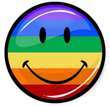 gay smiley 3D looking sticker