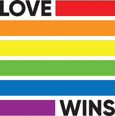 love wins rainbow square lgbt sticker