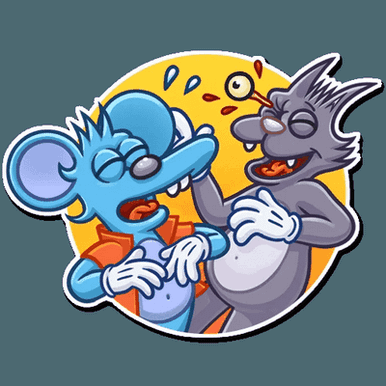 itchy and scratchy funny cartoon sticker 1