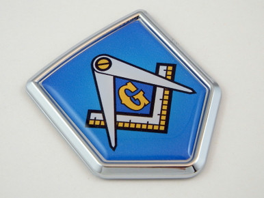 Mason Blue Shield 3D CREST Chrome Emblem