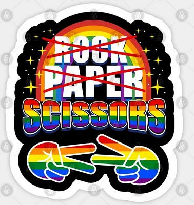 rock paper sissors LGBTQ sticker