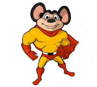 mighty mouse drawing sticker NEW
