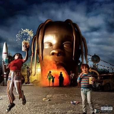 travis scott astroworld album art 2018 RAP MUSIC ALBUM COVER STICKER