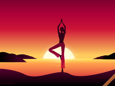 Yoga Girl at Sunrise Sticker