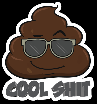 cool shit color funny sticker
