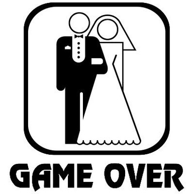 game over funny marriage game over sticker