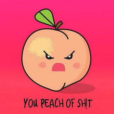 you PEACH of shit funny sticker