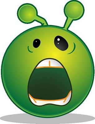 smiley alien head cartoon sticker 03