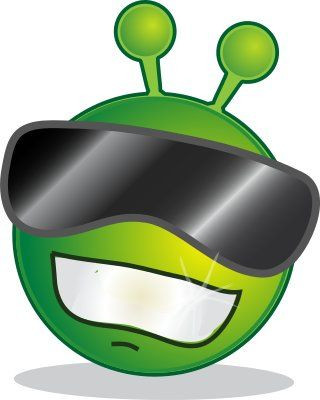 smiley alien head cartoon sticker 06