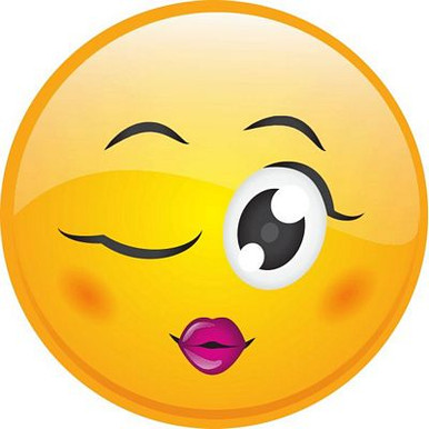 smiley wink girl sticker
