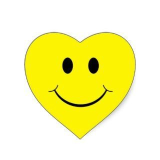 smiley face yellow heart stickers