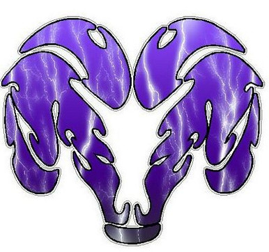 Dodge Ram Tribal Logo - FILLS Lightning PURPLE