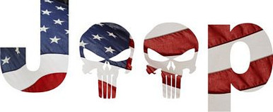 Jeep Punisher USA Color Car Sticker