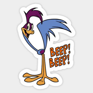 beep beep roadrunner color car sticker