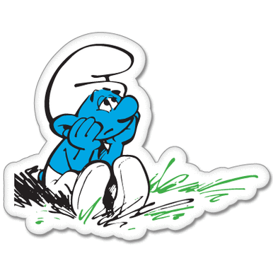 Sad Blue Smurf Decal 1417