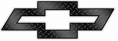 Chevy Bowtie Logo Decal Sticker - Black Diamond Plate