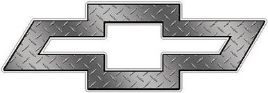 Chevy Bowtie Logo Decal Sticker - Diamond Plate SILVER