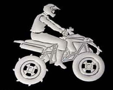OFF ROAD Guy on Quad Stainless Steel Emblem