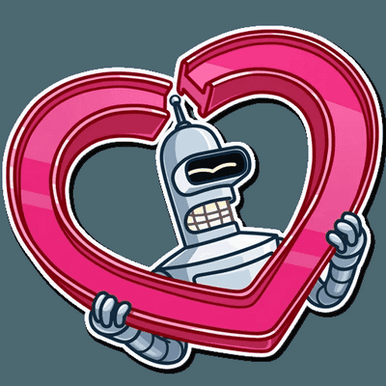 futurama tv show cartoon bender sticker 7