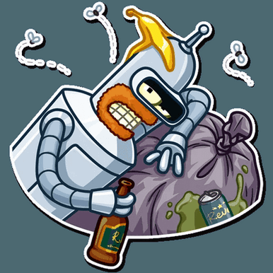 futurama tv show cartoon bender sticker 19